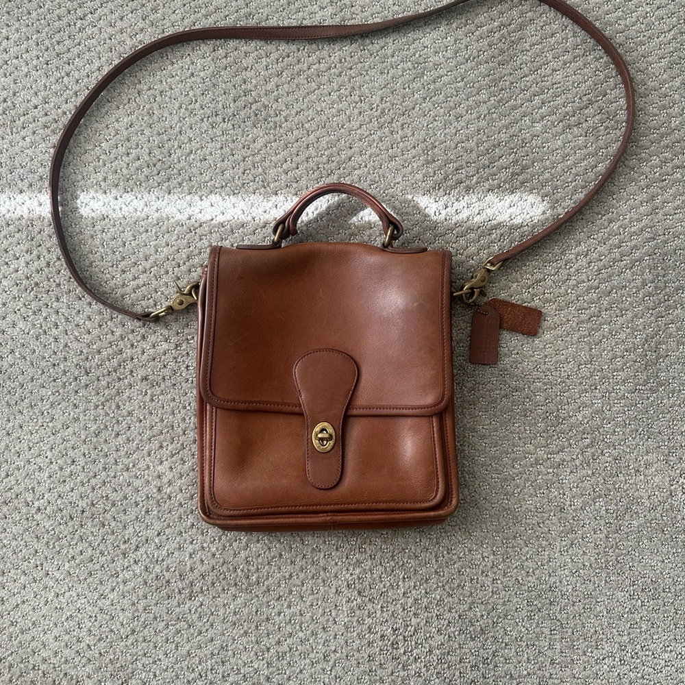Vintage Coach Brown Leather Crossbody Bag